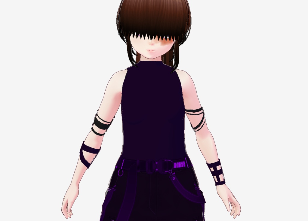 Free | Top | Sleeveless turtleneck + arm accessories | Vroid | Custom Item