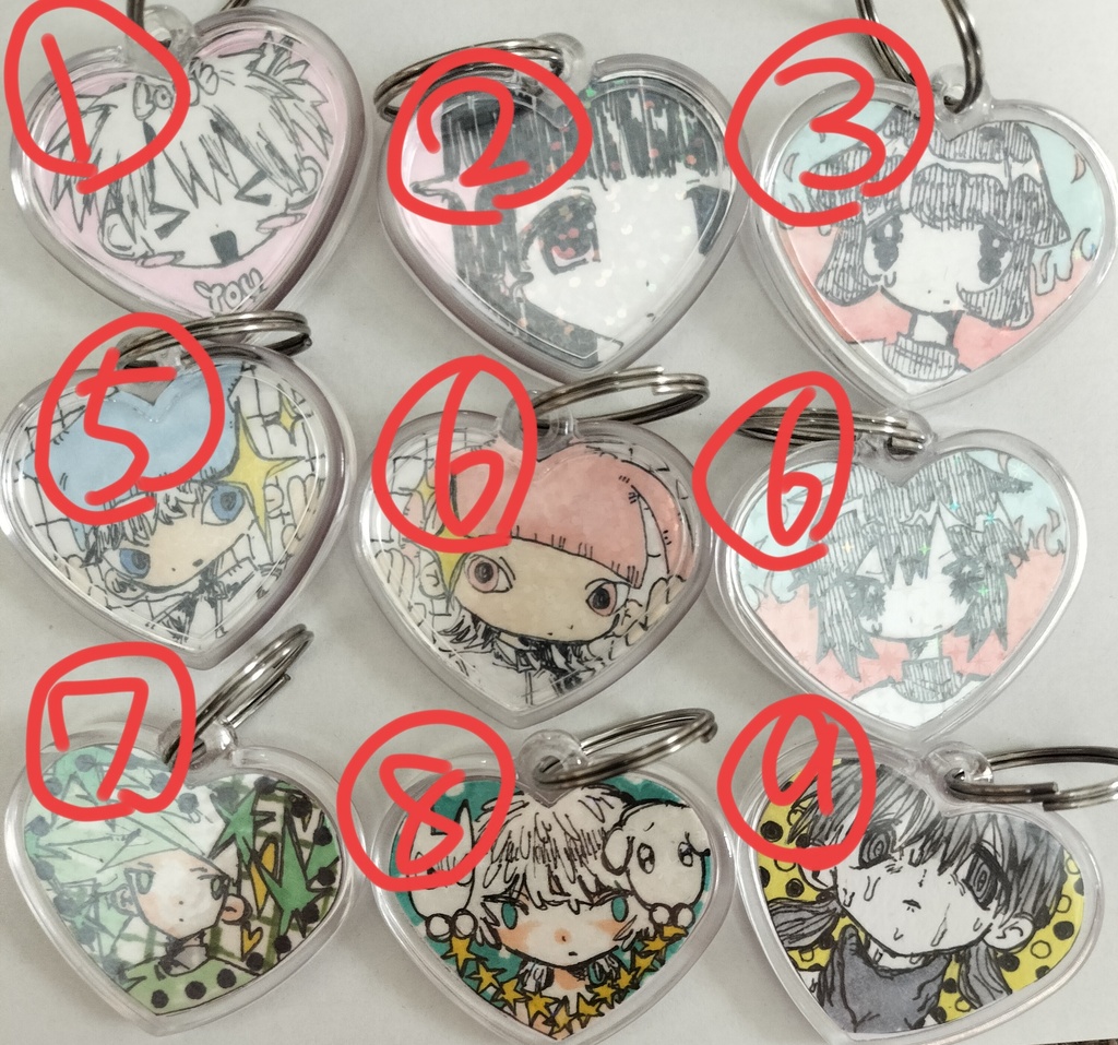 片面デザイン原画キーホルダー