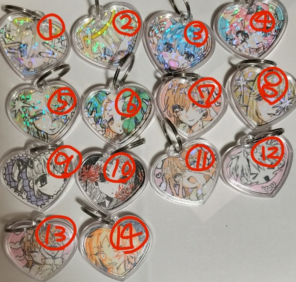 片面デザイン原画キーホルダー