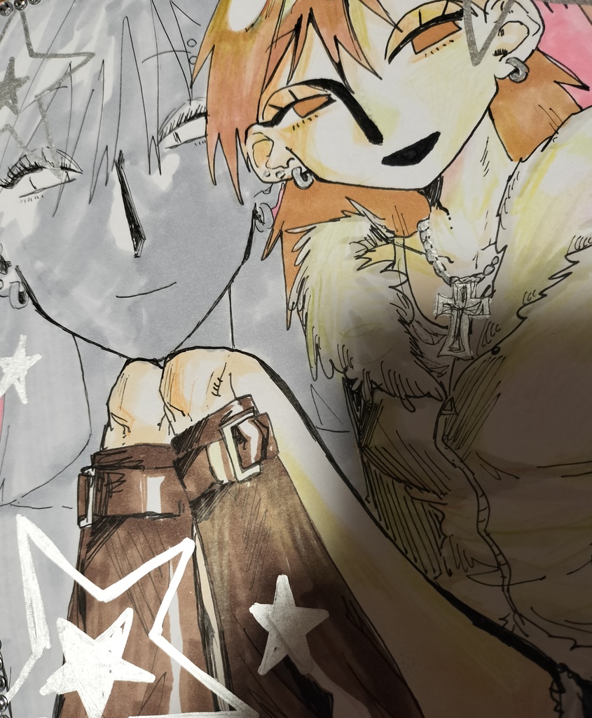 小色紙　原画イラスト