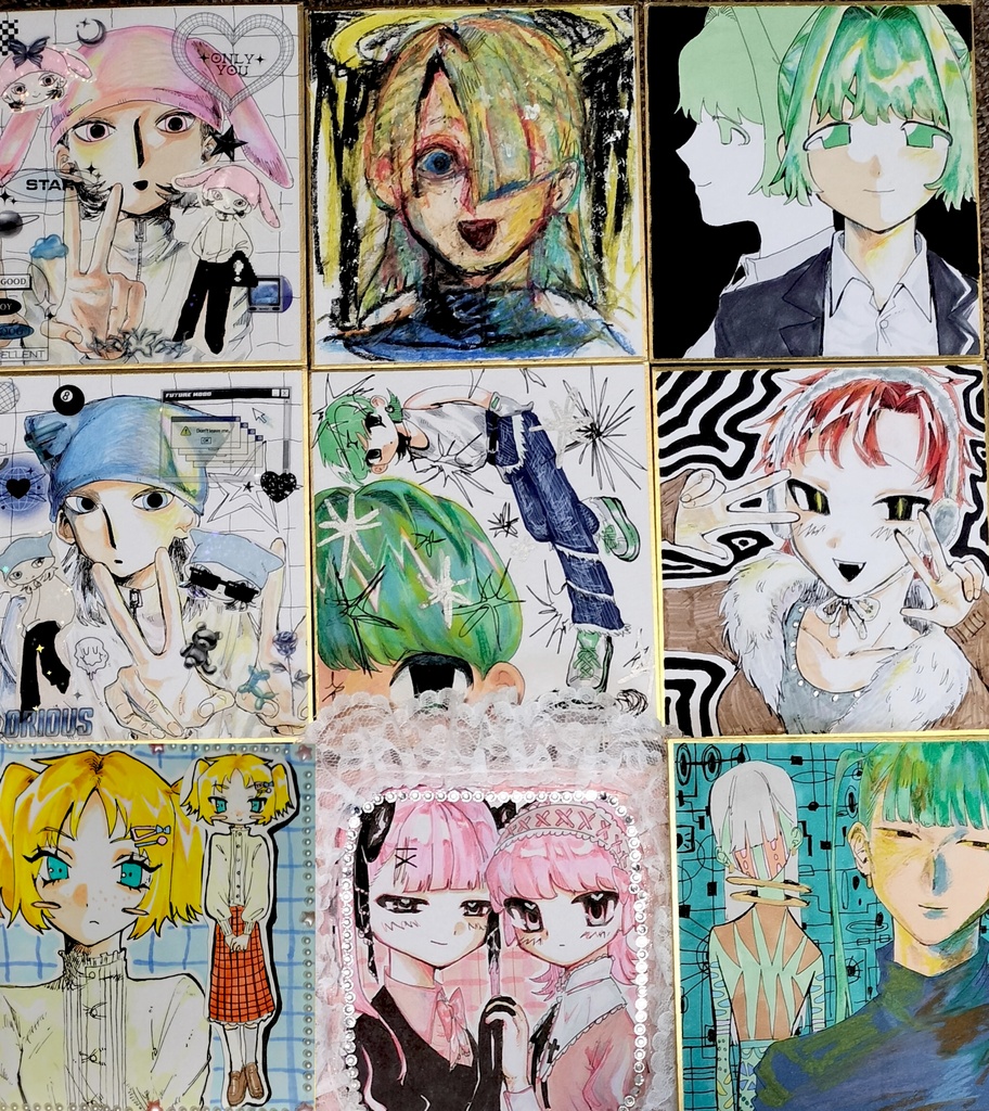 ミニ原画色紙　1500円　