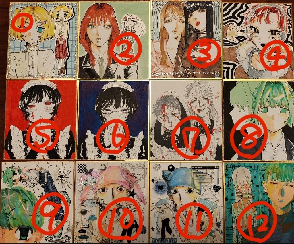 ミニ原画色紙 1500円