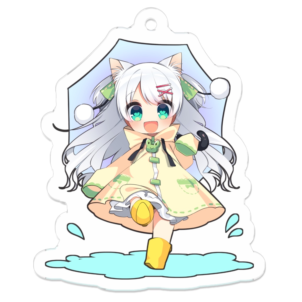 梅雨仕様ねねこましろアクリルキーホルダー