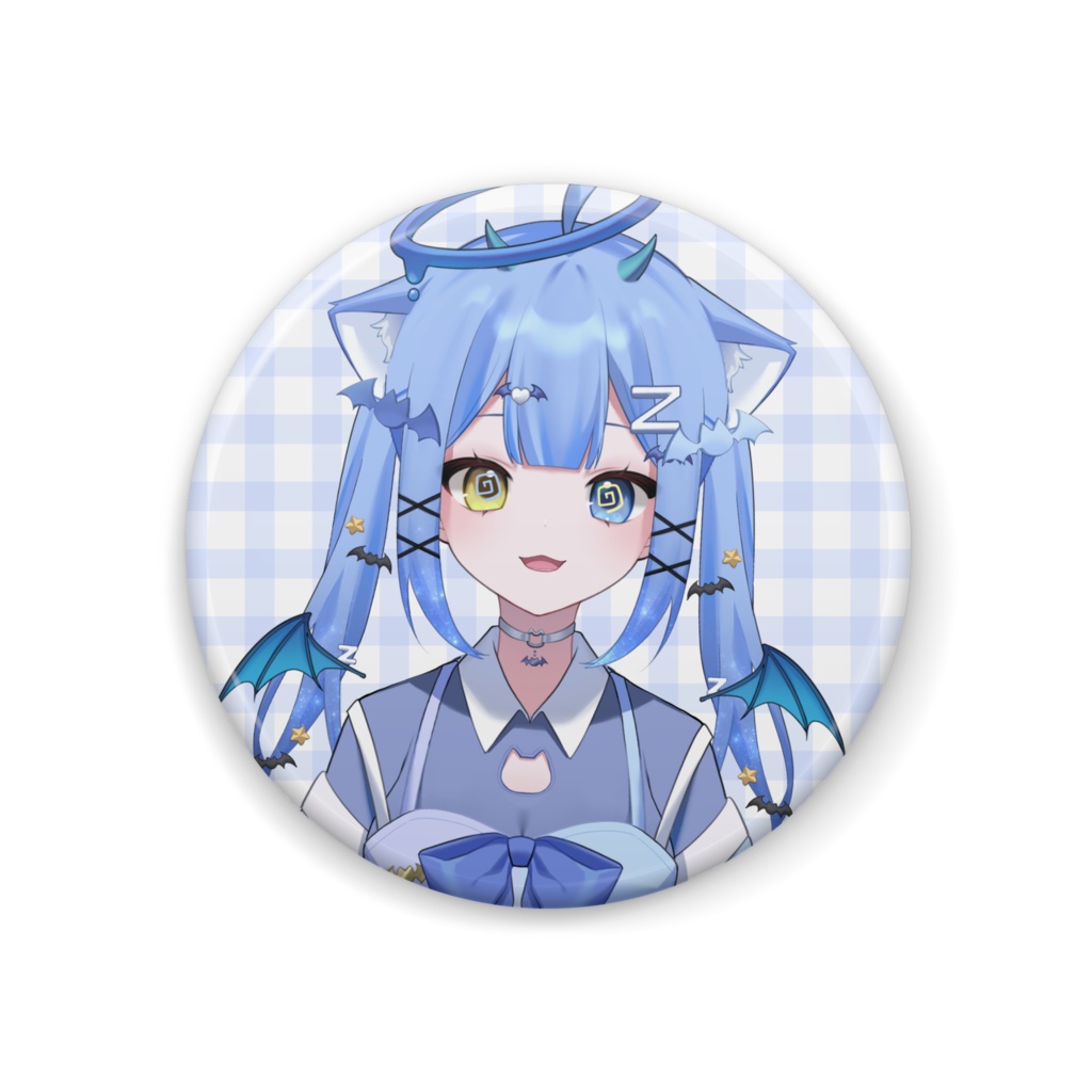 猫魔のツイン缶バッチ