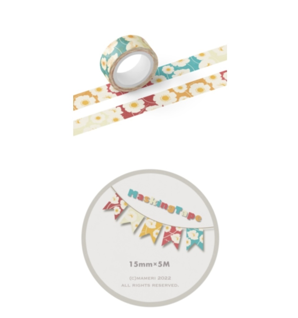 レトロフラワー5色