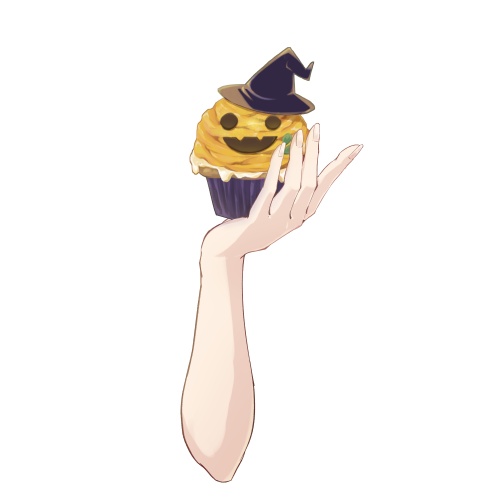ハロウィンカボチャのカップケーキハンド【高画質・商用利用権】