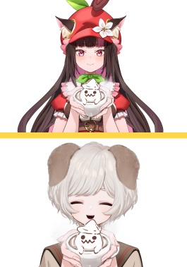 立体おばけカプチーノ【高画質・商用利用権】