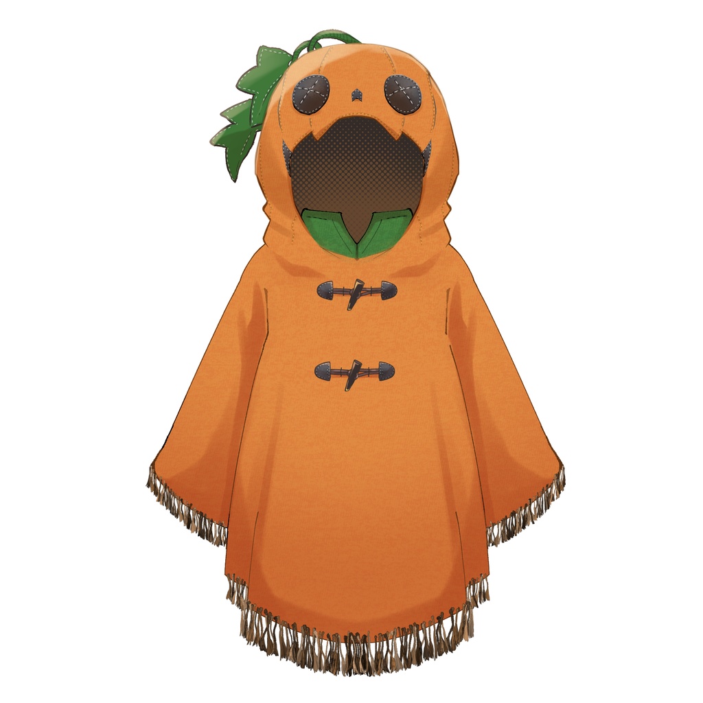 かぼちゃポンチョ🎃【高画質・商用利用権】