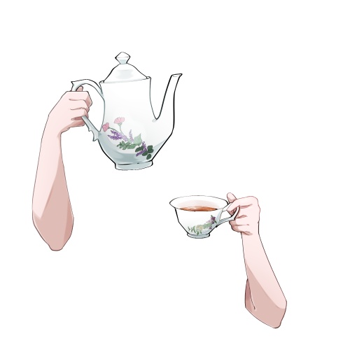 ティーカップ＆ポット【高画質、商用利用権】