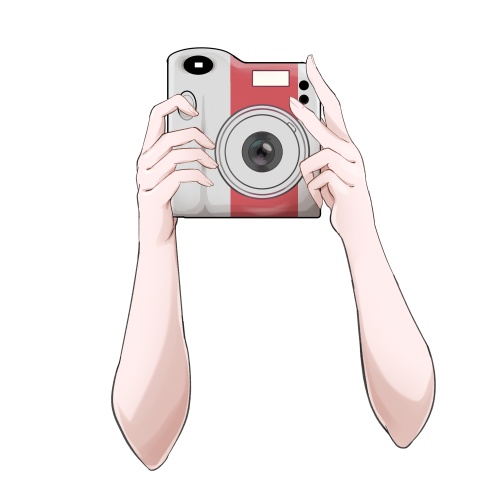 チェキカメラハンド【高画質、商用利用権】