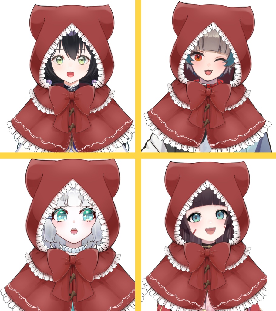 耳付き赤ずきん【高画質、商用利用権】