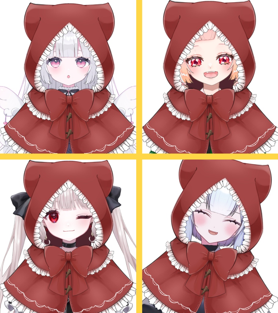 耳付き赤ずきん【高画質、商用利用権】