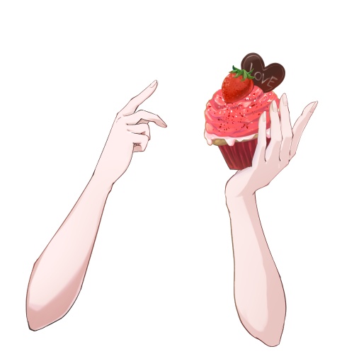 苺のカップケーキ【高画質、商用利用】