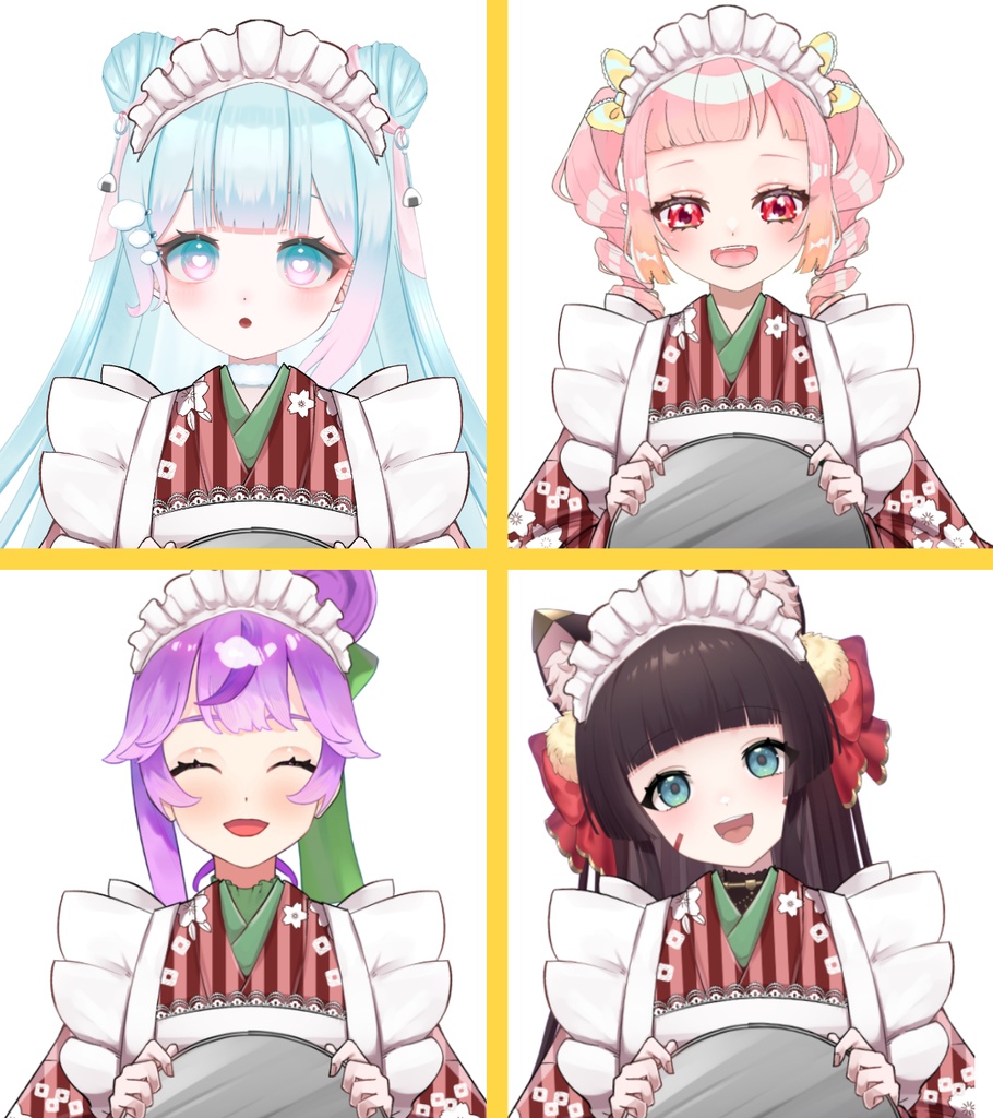 和風メイド衣装【高画質、商用利用】