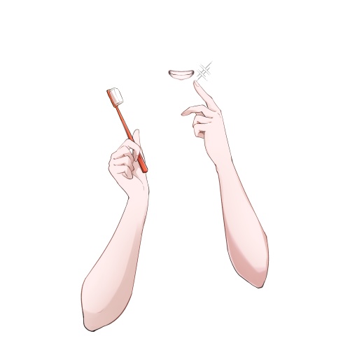 ハブラシハンド【高画質、商用利用】