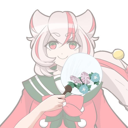 朝顔団扇ハンド【高画質商用利用】