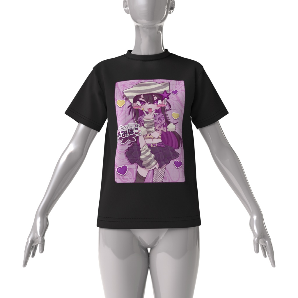 サブカルぽこ♡Tシャツ(黒)