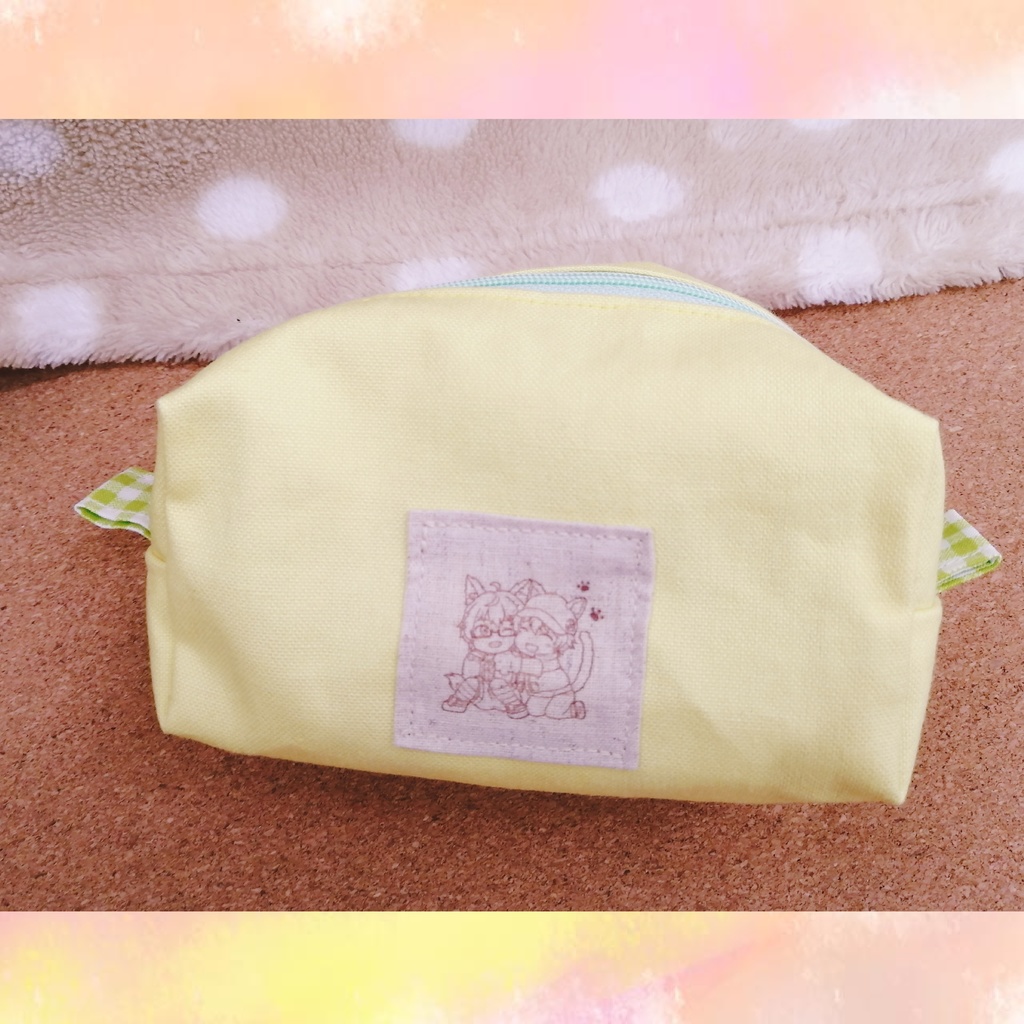 ハロウィンW マチ付きポーチ【裏地 グリーン】