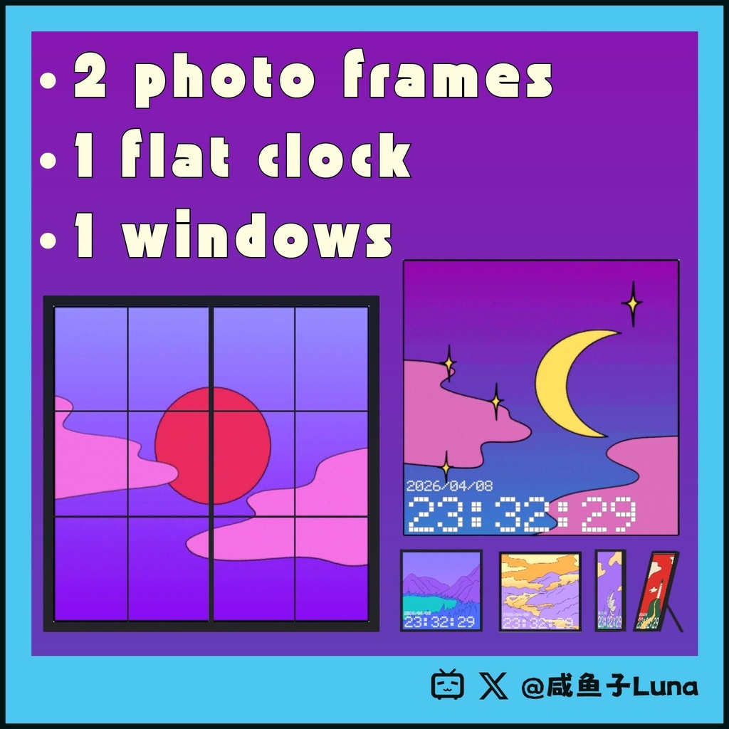 🕒ダイナミック12風景時計🕒【Udonワールドギミック】