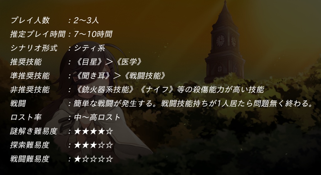 【CoCシナリオ】黄昏に染まるロンドン