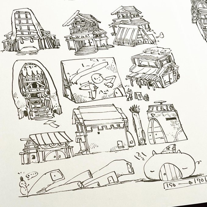 【画集】houses【おうち1000コ描いてみた】