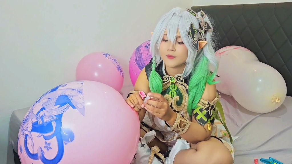 原神 ナヒーダ 風船を膨らませる