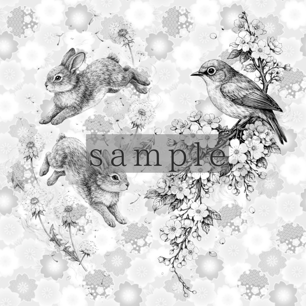 【VRChat向け】花と動物タトゥー5点セット