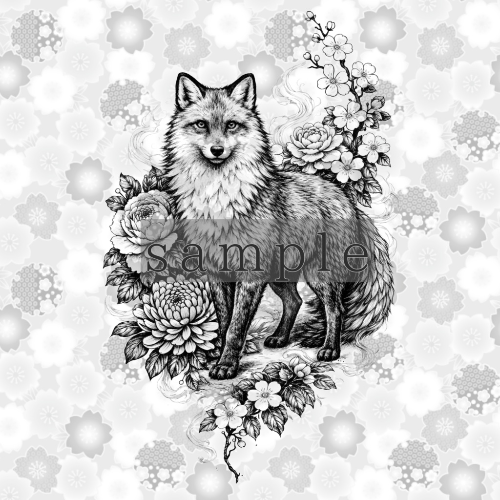 【VRChat向け】花と動物タトゥー5点セット