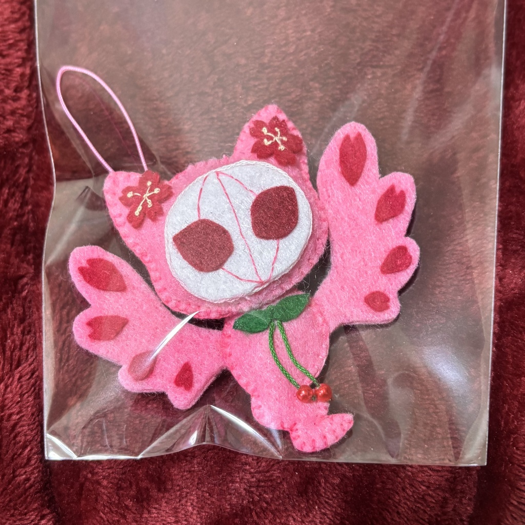 ネコウモリストラップ(桜Ver.)