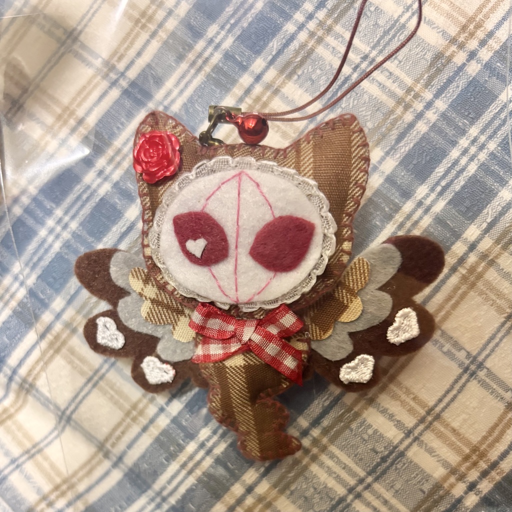 ネコウモリストラップ(バレンタインVer.)