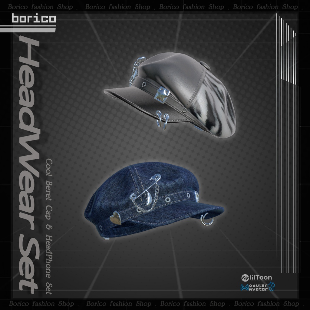 ベレー帽とヘッドフォンセット( Beret and headphone set )