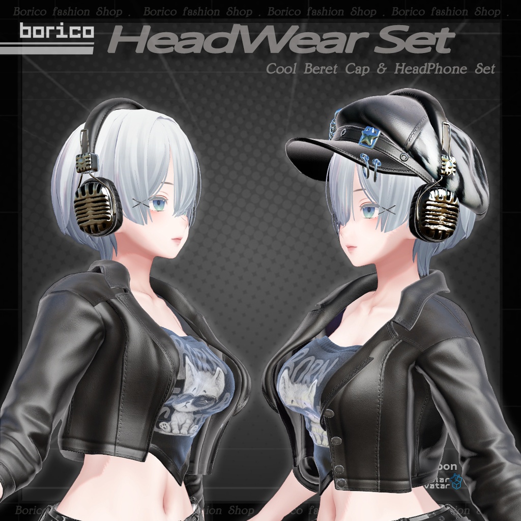 ベレー帽とヘッドフォンセット( Beret and headphone set )