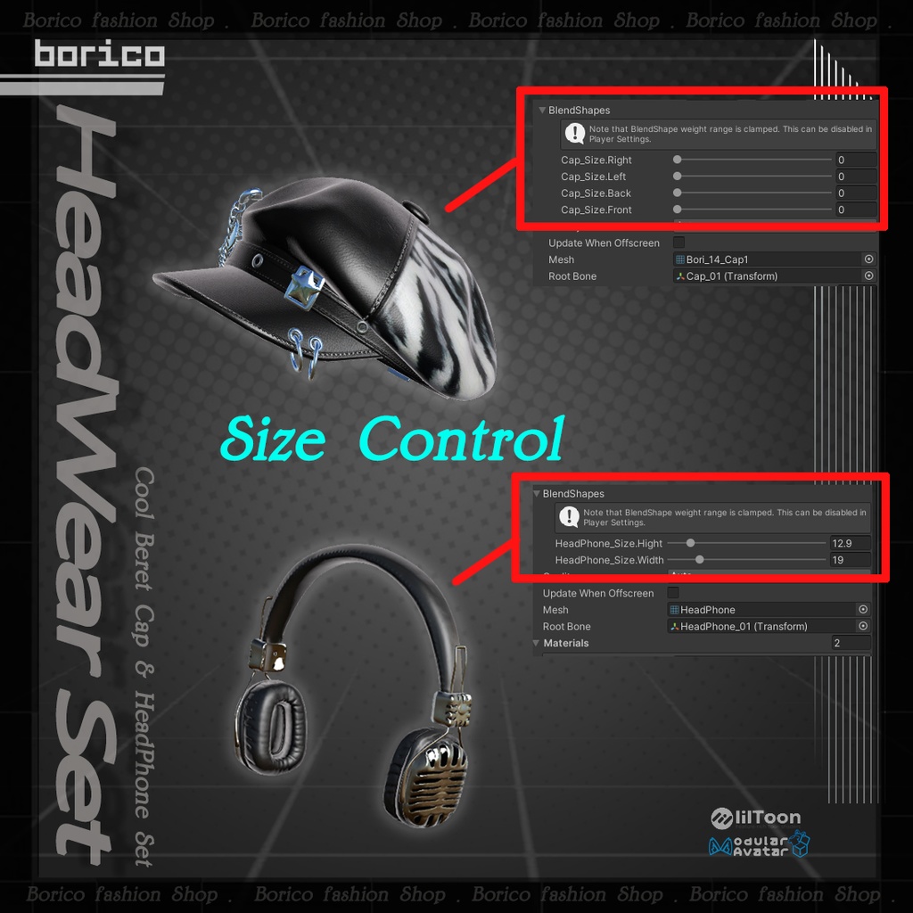 ベレー帽とヘッドフォンセット( Beret and headphone set )