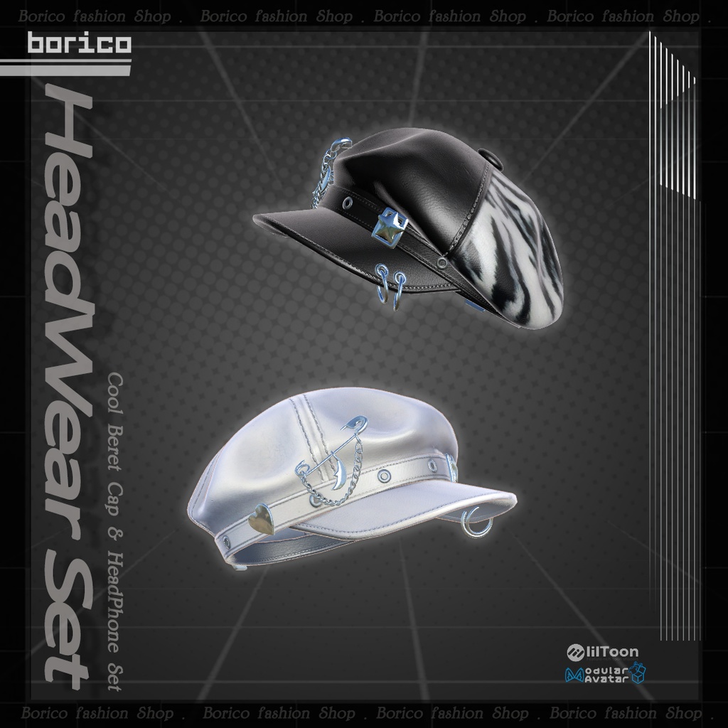 ベレー帽とヘッドフォンセット( Beret and headphone set )