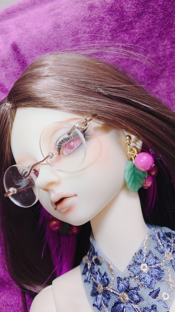 ドールアクセ 葡萄のピアス