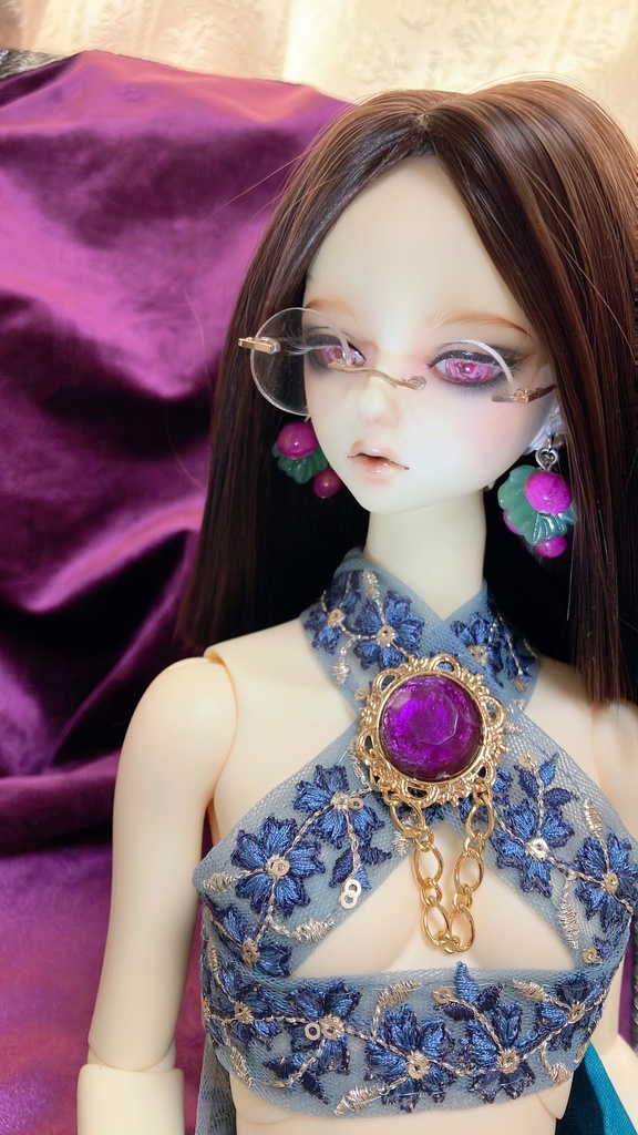 ドールアクセ　葡萄のピアス