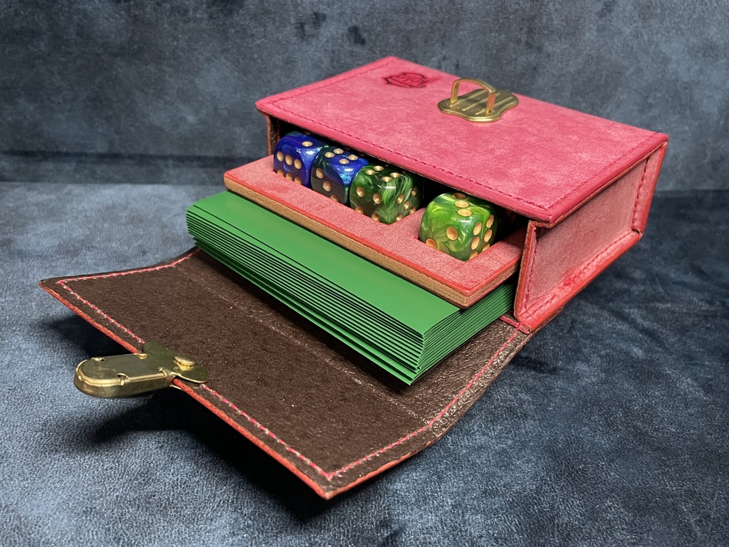 TCGダイス・トークンカードケース:レッド×コーラルピンク