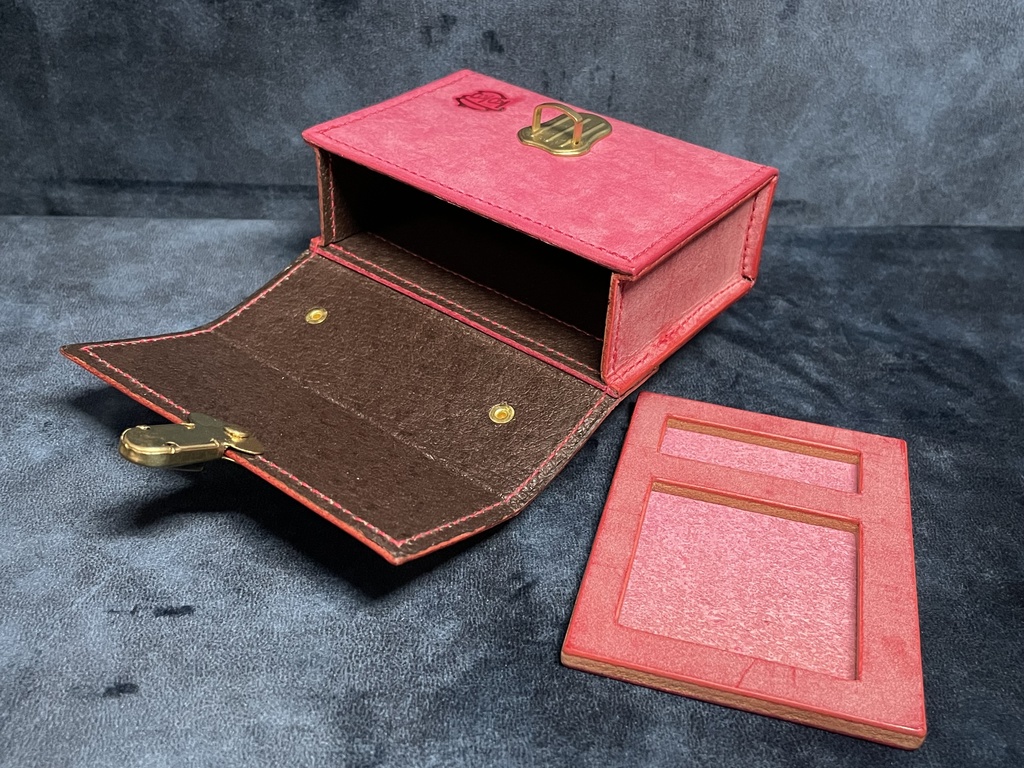 TCGダイス・トークンカードケース:レッド×コーラルピンク