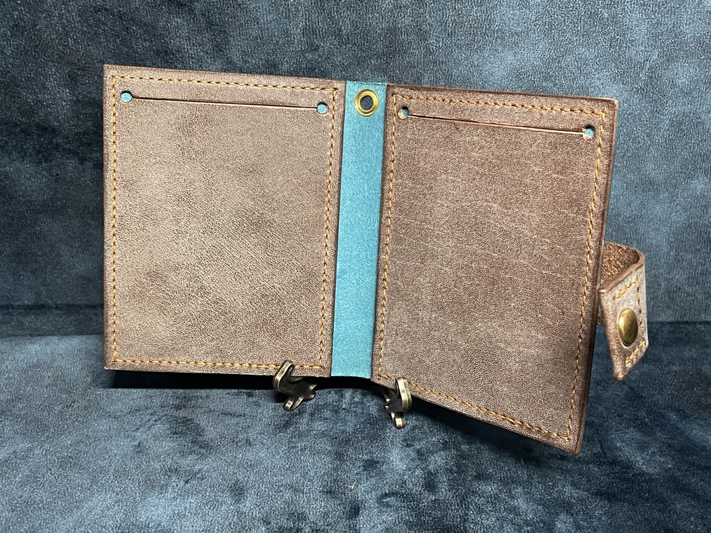 TCGメモパッドカバー:ターコイズ×チョコブラウン