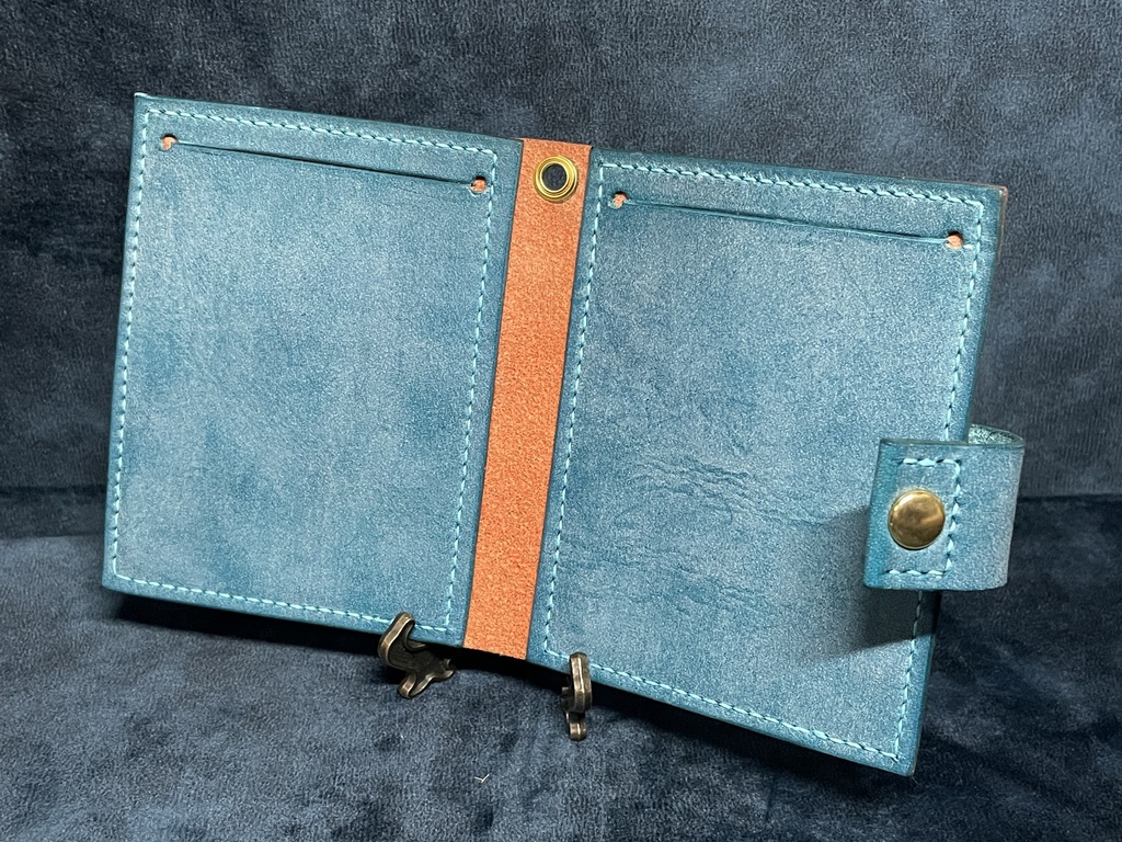 TCGメモパッドカバー:レンガオレンジ×ターコイズ