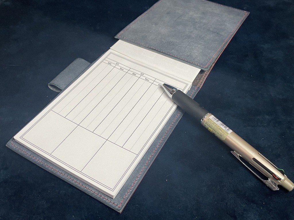 TCGメモパッドカバー(大):レッド×ネイビー