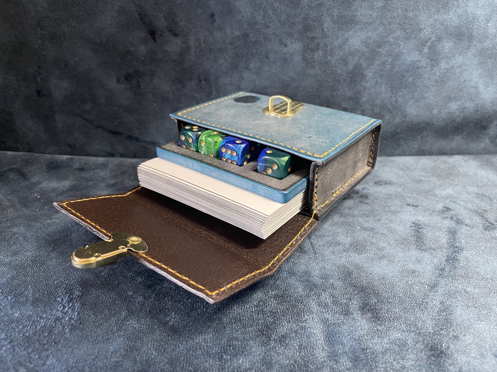 TCGダイス・トークンカードケース:ブラック×ターコイズ