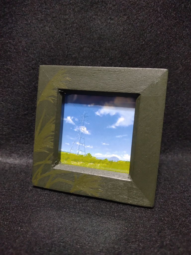 ミニ風景画_青空と鉄塔