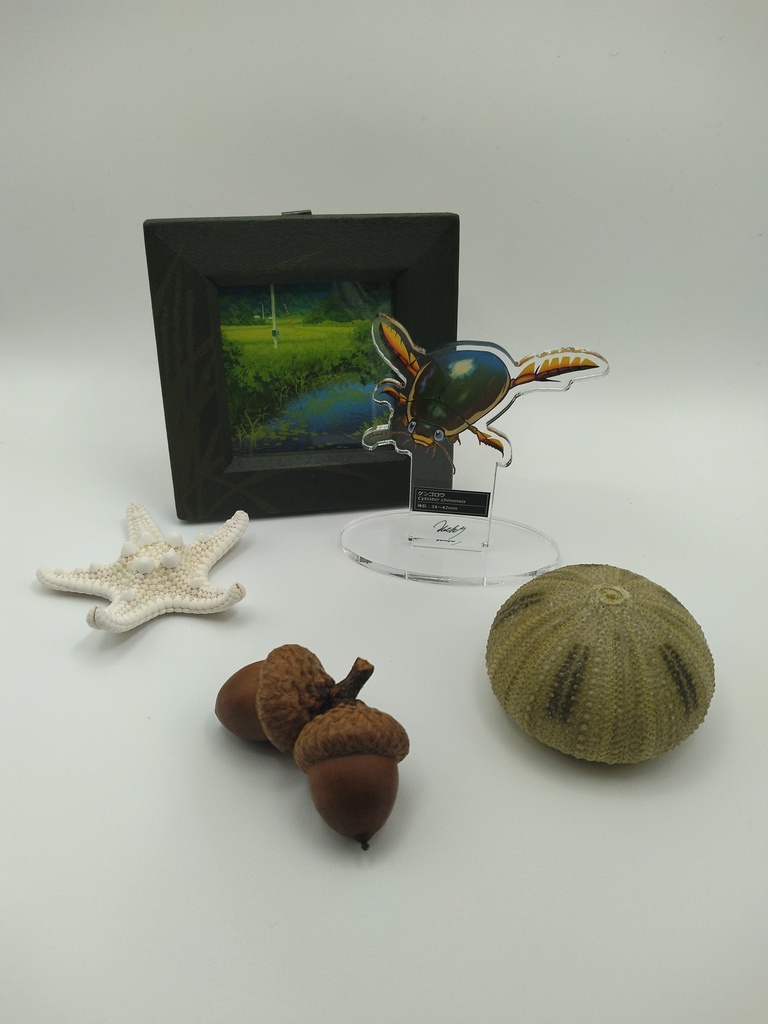 風景と飾るいきものアクスタ【ゲンゴロウ】