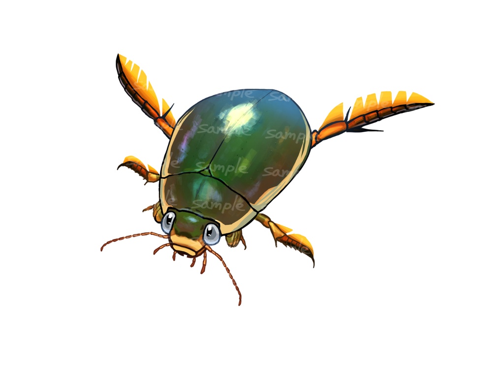 風景と飾るいきものアクスタ【ゲンゴロウ】