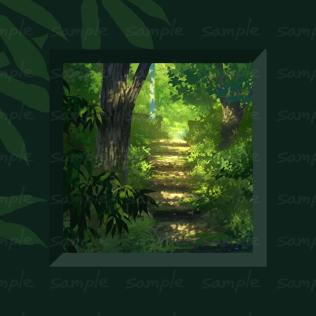 ミニ風景画_夏の雑木林