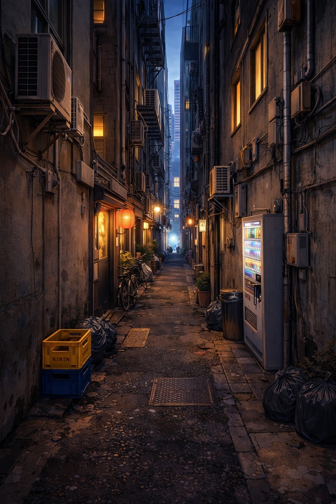 世界の路地裏(東京・国内地方・インド・ギリシャ・バリ島)10枚+おまけ1枚|配信・ゲーム背景素材|朝・夕・夜 【16:9】