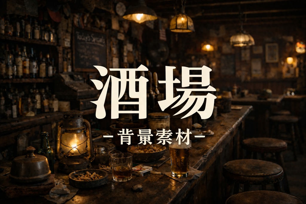 海外酒場｜重厚ヴィンテージ｜配信・ゲーム背景素材｜朝・夕・夜 【16:9】