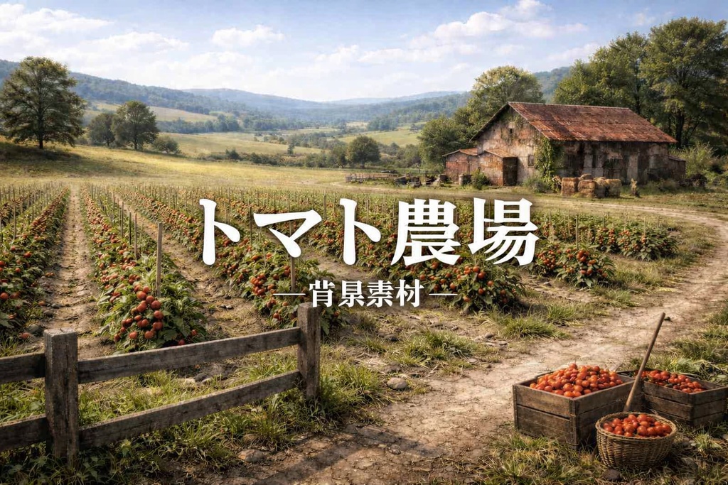 トマト農園｜ヨーロッパ田園｜配信・ゲーム背景素材｜朝・昼・夜【16:9】