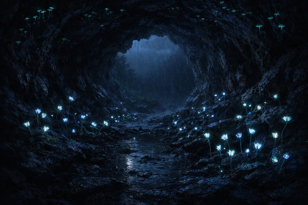 洞窟|地形|ファンタジー|配信・ゲーム背景素材【16:9】